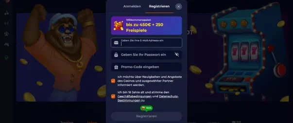 Schnelle und einfache Registrierung bei NineCasinoz